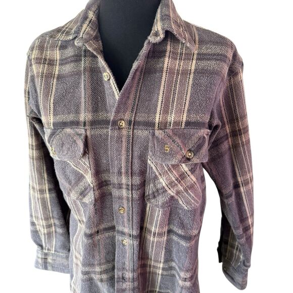 Vintage 70s Five Brother Brown Cotton Flannel Shirt 1970s True Vintage - Picture 4 of 9